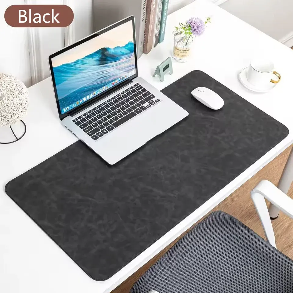 Tapis de bureau imperméable en PU, grand format, antidérapant, pour souris et clavier 8