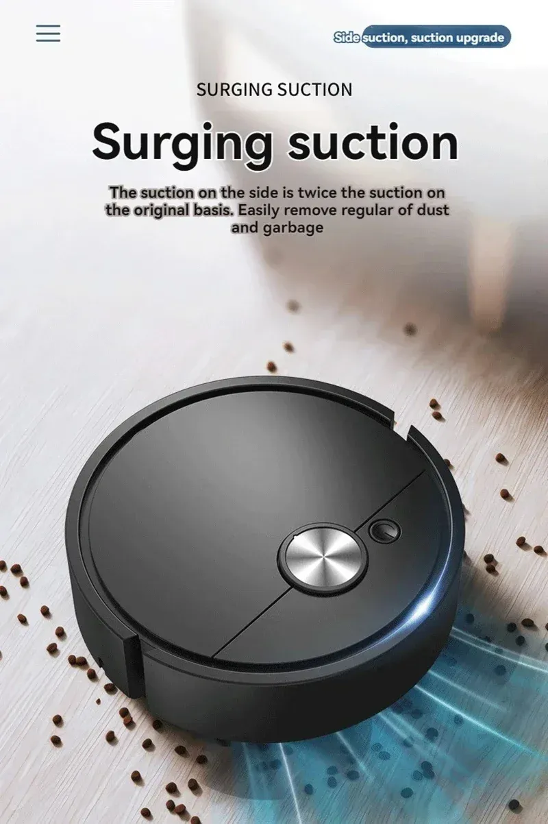 Robot de nettoyage intelligent en situation dans le salon