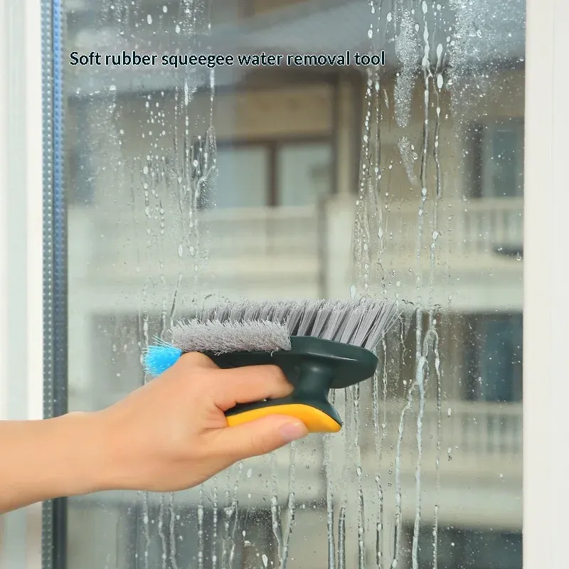 Brosse de nettoyage 3-en-1 pour joints et interstices, brosse à poils durs pour carrelage de salle de bain et de cuisine 4