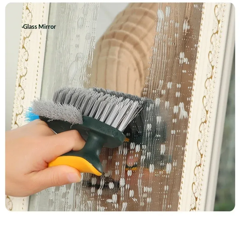 Brosse de nettoyage 3-en-1 pour joints et interstices, brosse à poils durs pour carrelage de salle de bain et de cuisine 5