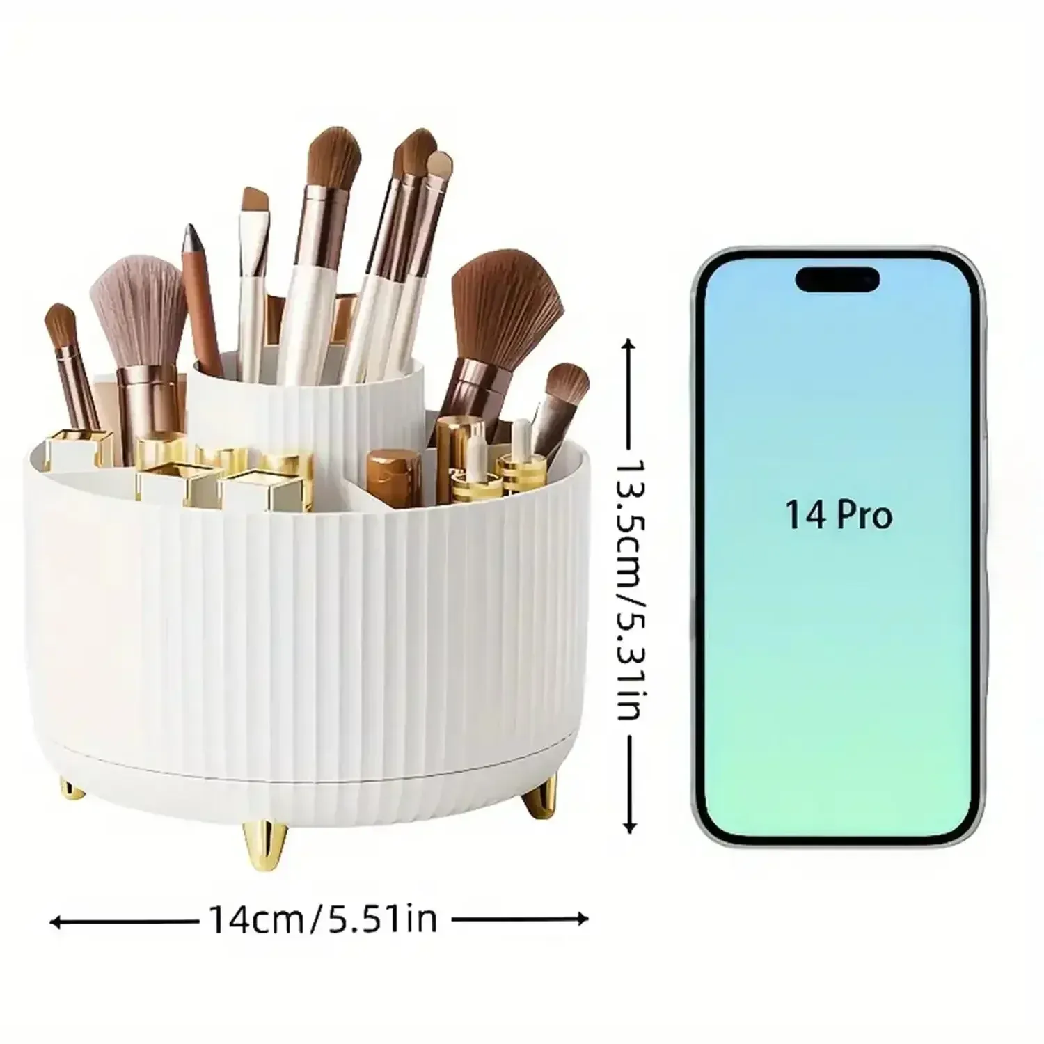 Organisateur de maquillage rotatif vue d'ensemble