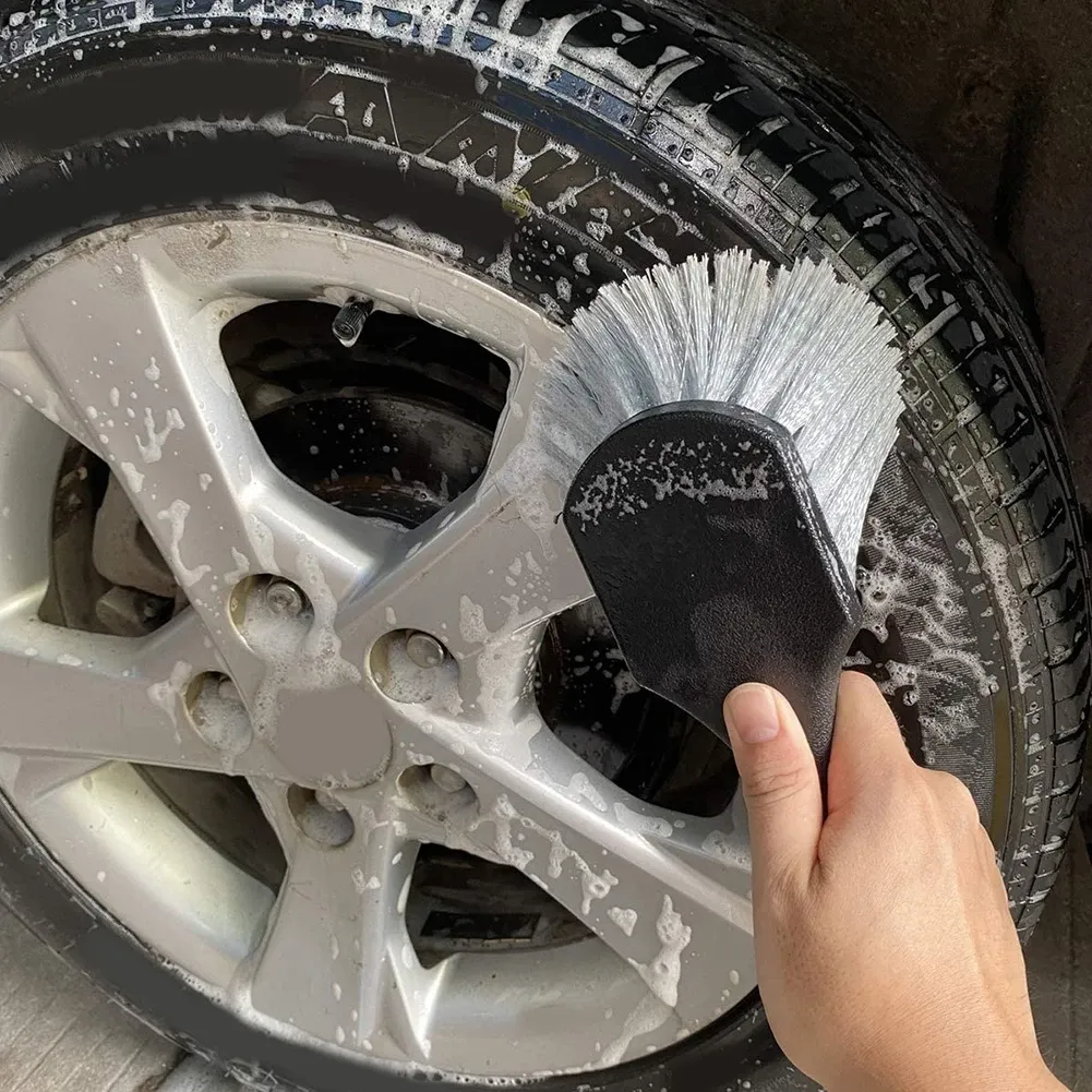 Brosse de nettoyage pour pneus et jantes, compatible voitures, camions, motos et camping-cars 2