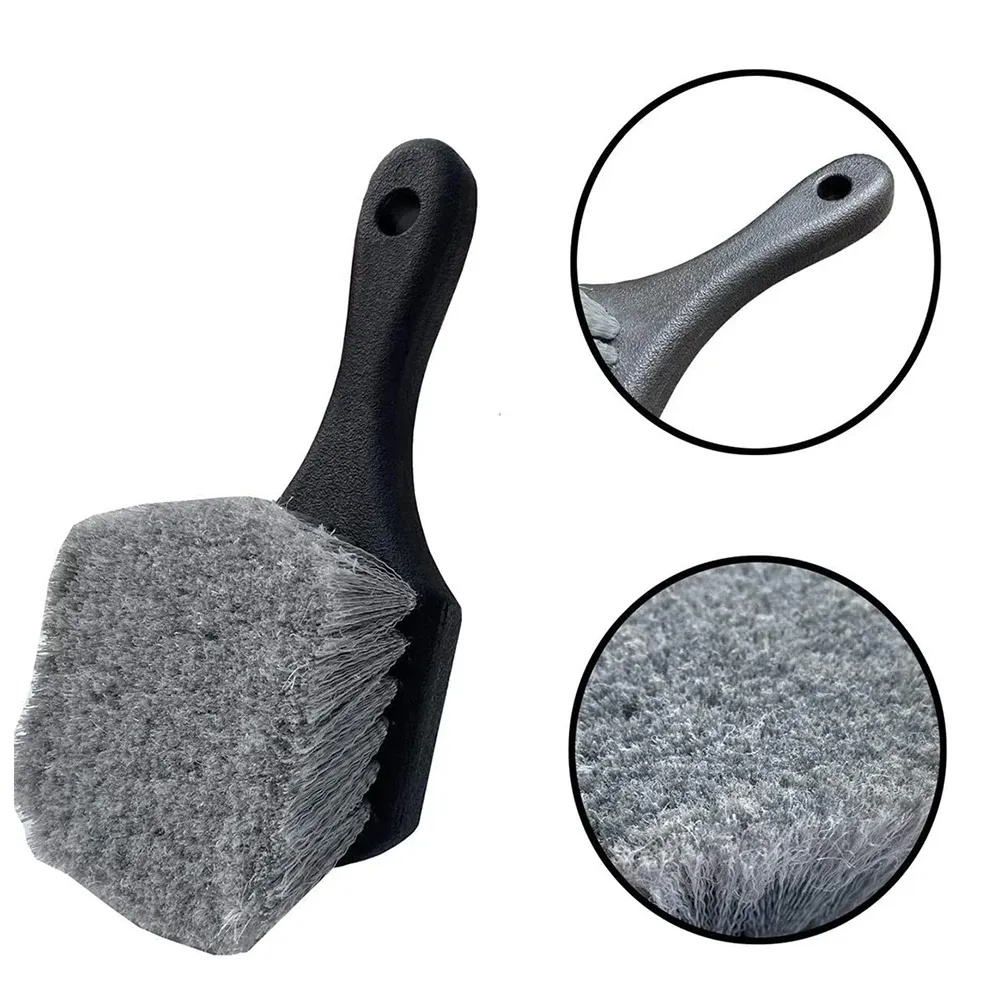 Brosse de nettoyage pour pneus et jantes, compatible voitures, camions, motos et camping-cars 5