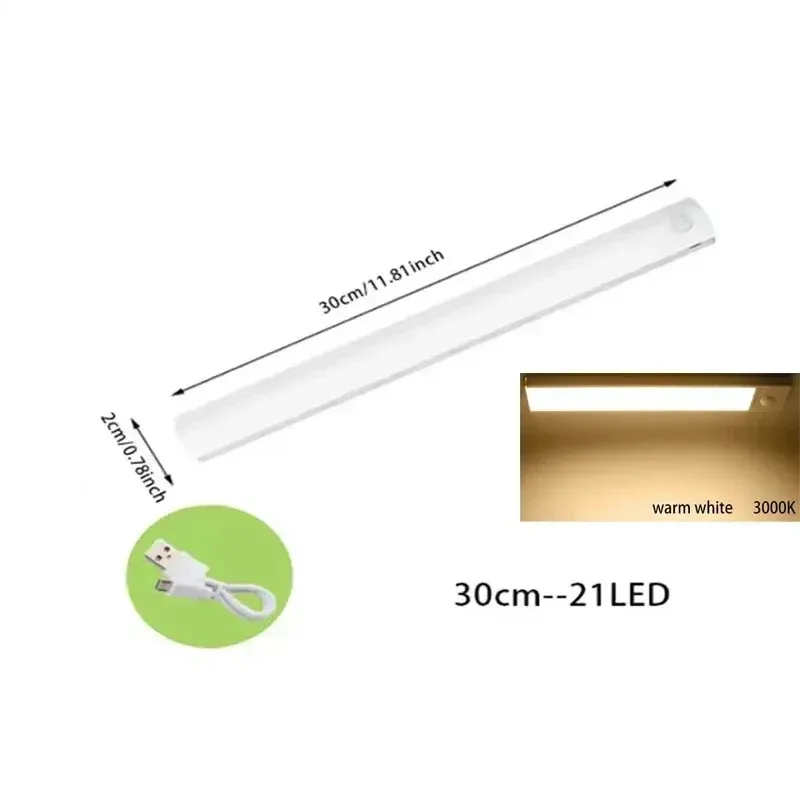Détecteur de mouvement PIR à LED rechargeable, veilleuse dimmable pour chambre, placard et escaliers 13