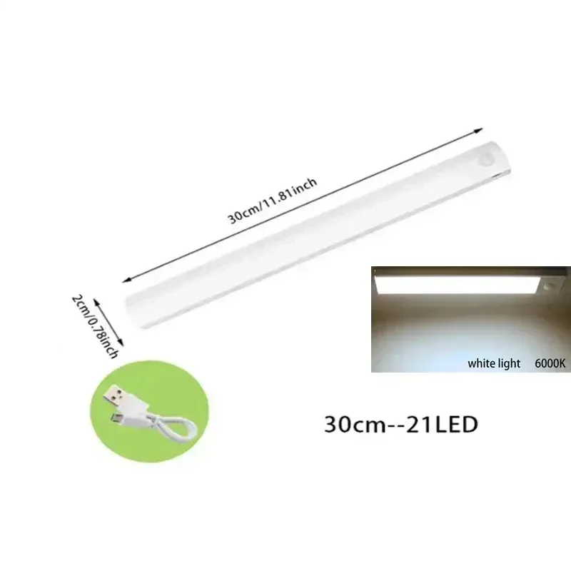 Détecteur de mouvement PIR à LED rechargeable, veilleuse dimmable pour chambre, placard et escaliers 14