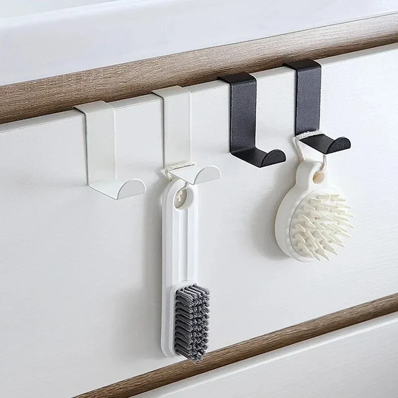 Crochet de porte multifonction en acier inoxydable pour vêtements, cuisine, chambre et salle de bain 4