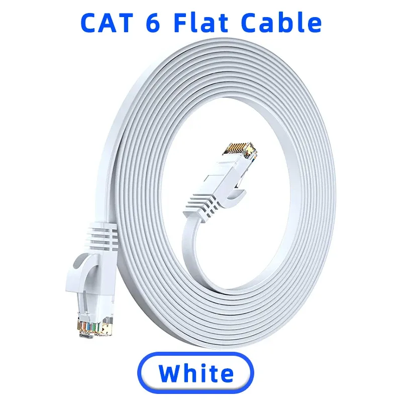 Câble Ethernet Cat6 plat 0,1 m, 0,2 m, 0,3 m, 0,5 m, 50 m, RJ45 8