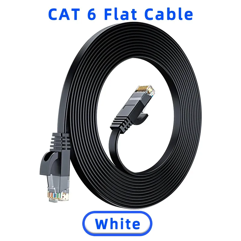 Câble Ethernet Cat6 plat 0,1 m, 0,2 m, 0,3 m, 0,5 m, 50 m, RJ45 7