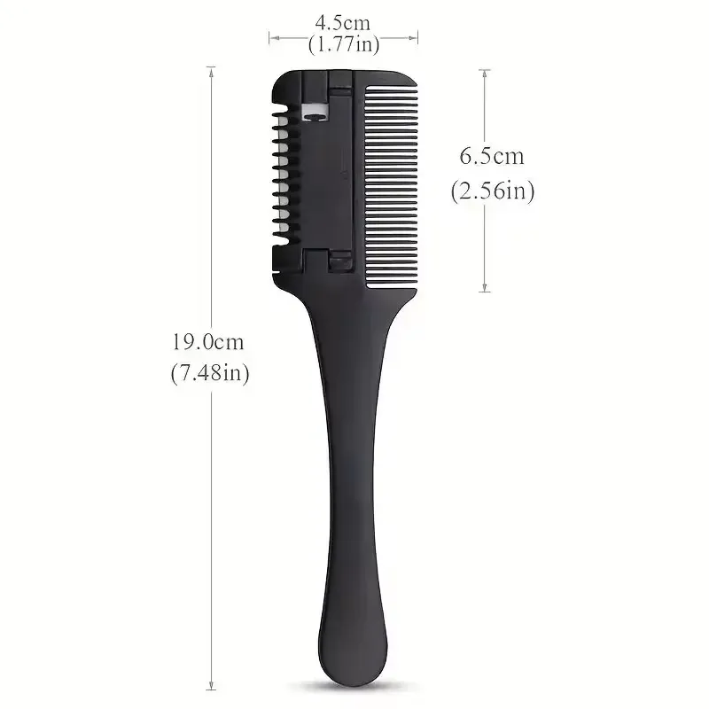 Tondeuse à cheveux portable à lame double tranchant en acier inoxydable, style rétro, avec peigne amincissant, pour salon ou usage domestique 5