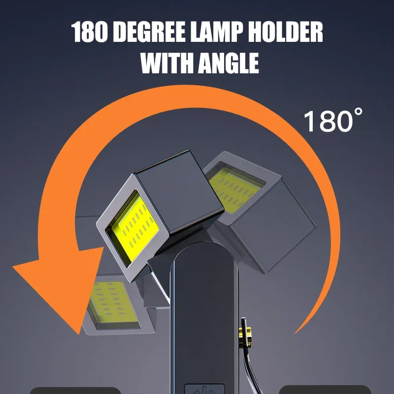 Lampe de travail magnétique COB rechargeable multifonction avec lampe de poche 3