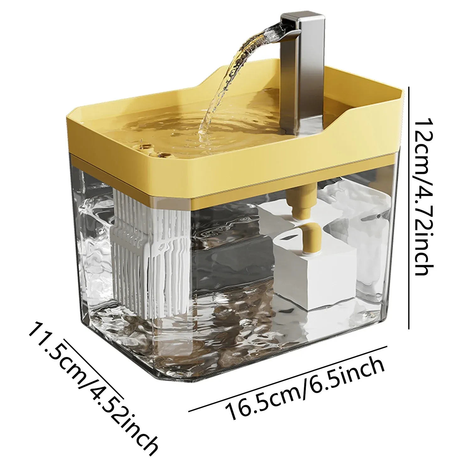 Fontaine à eau pour chat avec filtre automatique, pompe USB et réservoir transparent à recirculation 2
