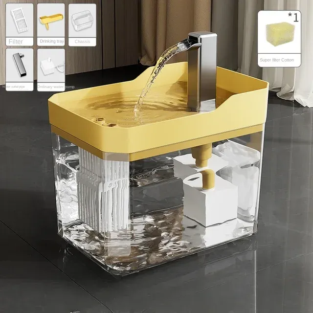 Fontaine à eau pour chat avec filtre automatique, pompe USB et réservoir transparent à recirculation 7
