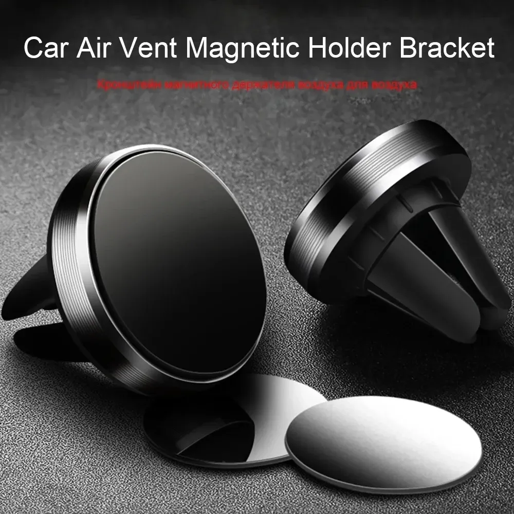 Support magnétique universel pour téléphone portable à fixer sur grille d'aérateur de voiture, compatible iPhone et Samsung 2