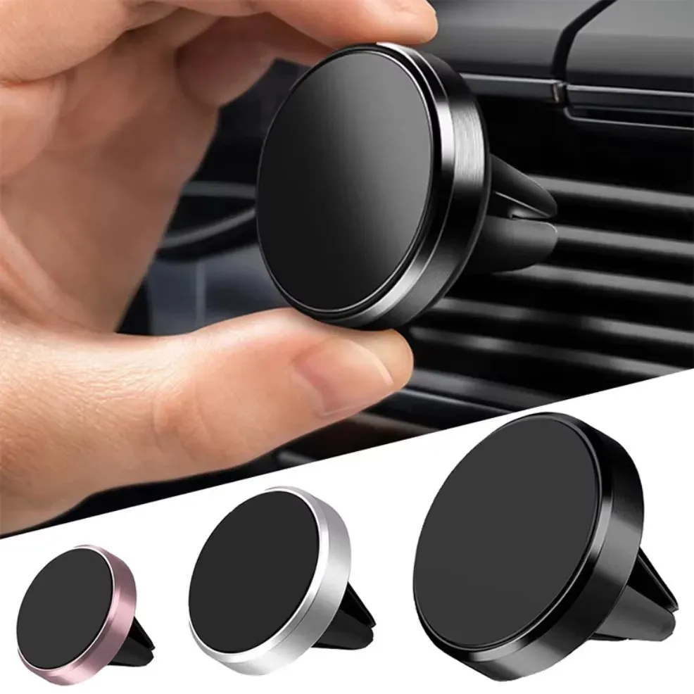 Support magnétique universel pour téléphone portable à fixer sur grille d'aérateur de voiture, compatible iPhone et Samsung