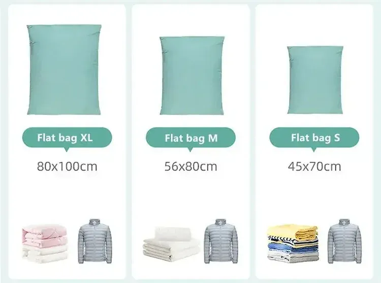 Sac de rangement sous vide, compression en action