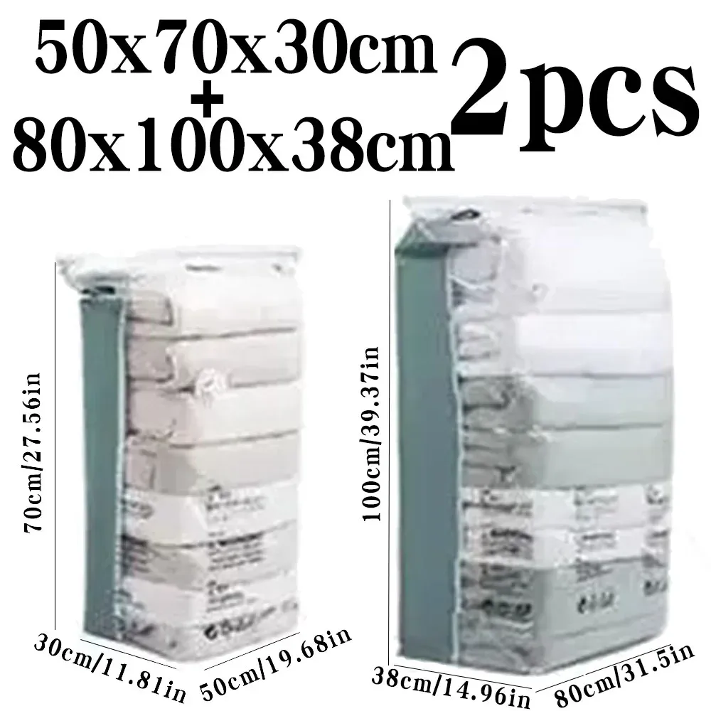 Grands sacs de rangement sous vide réutilisables pour vêtements et couvertures, sans pompe, idéaux pour le voyage 7