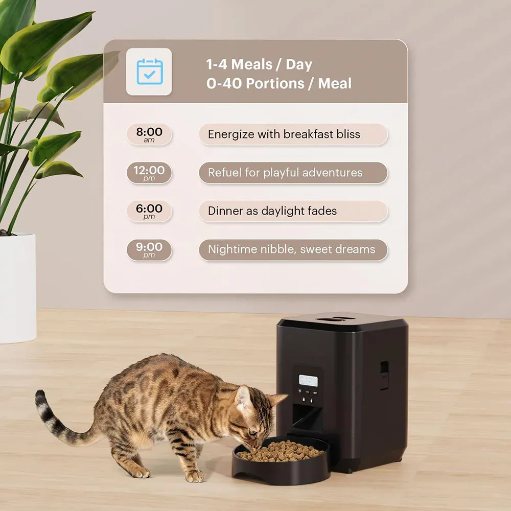 Distributeur automatique intelligent pour chats et chiens avec minuterie et dosage programmable 4