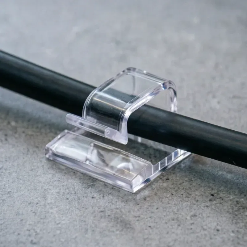 Lot de 50 ou 100 clips adhésifs transparents en acrylique pour câbles, organisateurs de fils résistants pour la maison et le bureau - Image 1
