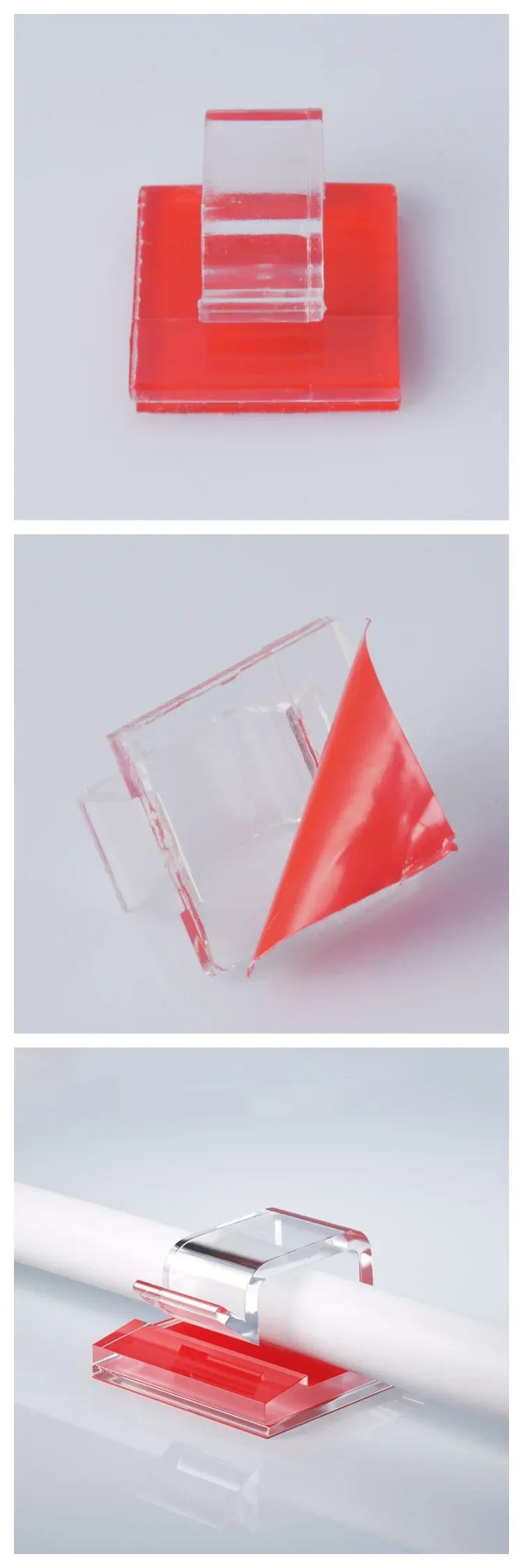 Clips de câble transparents en situation