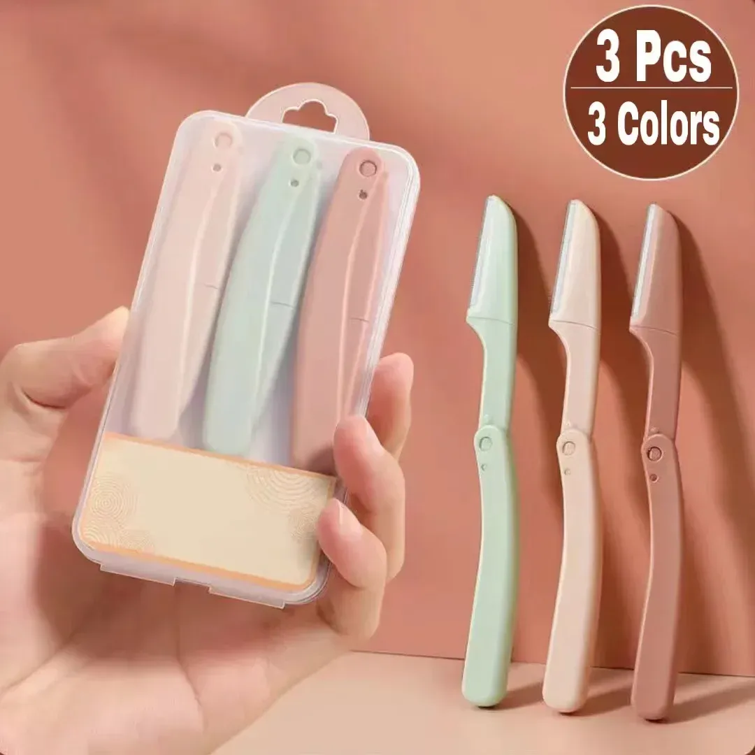 3 pièces rasoir de sourcils épilateur facial pour femmes, couteau de poche profilateur de sourcils 1