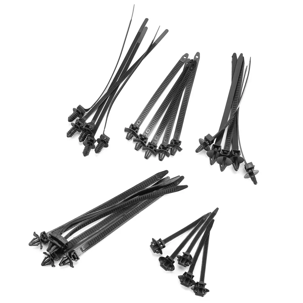 Le title is already in French, so I'll produce a clean, professional French version without the keyword stuffing.

Clips de fixation pour câble en nylon pour automobile, lot de 25, serre-câbles autobloquants avec sangle de fixation pour tuyau 4
