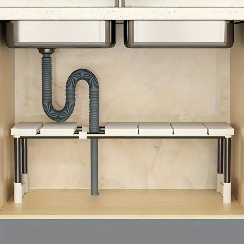 Étagère de rangement extensible et réglable pour sous-évier, support multicouche pour casseroles, cuisine et salle de bain 3