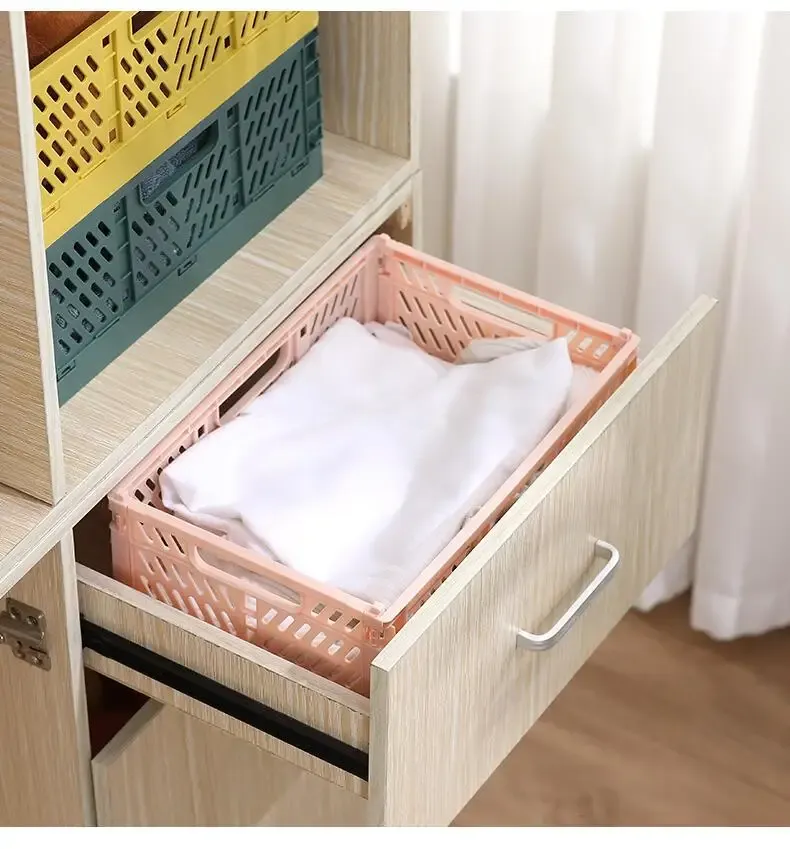 Panier de rangement pliable, mise en situation