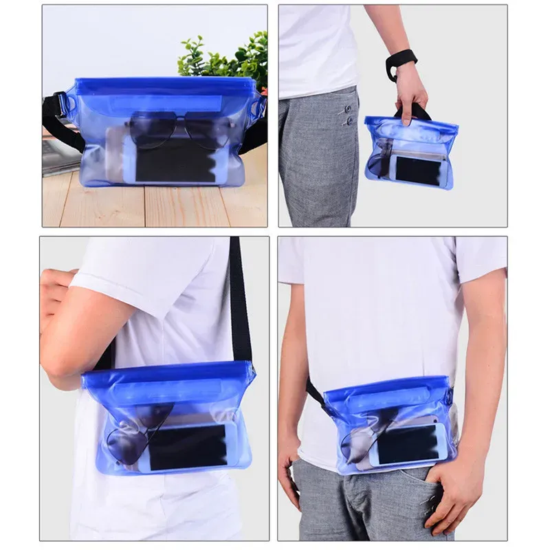 Sac de natation haute étanchéité, sac sec sous-marin transparent grande taille pour téléphone portable iPhone 3
