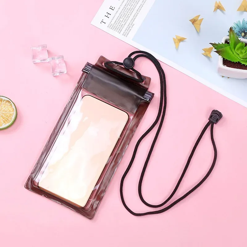 Sac de natation haute étanchéité, sac sec sous-marin transparent grande taille pour téléphone portable iPhone 16