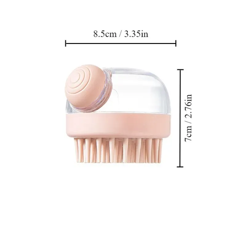 Brosse de bain en silicone souple pour animaux de compagnie avec distributeur de shampoing, massage doux pour le toilettage des poils, 1 pièce 7