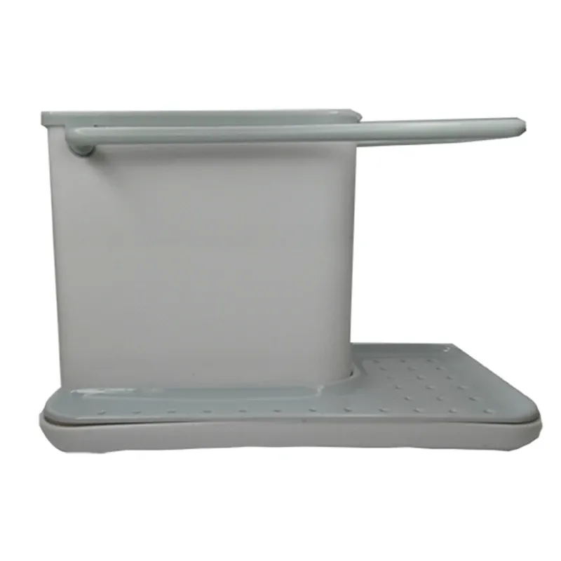 Étagère de rangement pour évier de cuisine avec porte-éponge et supports d'ustensiles 7