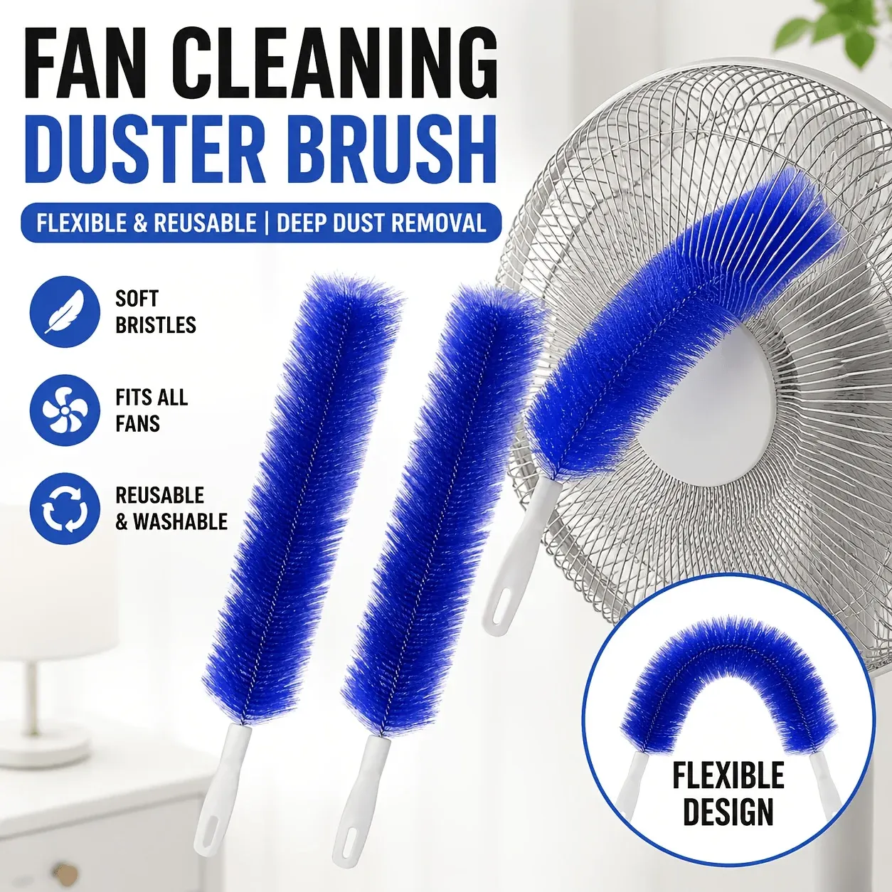 Brosse de nettoyage en microfibre flexible