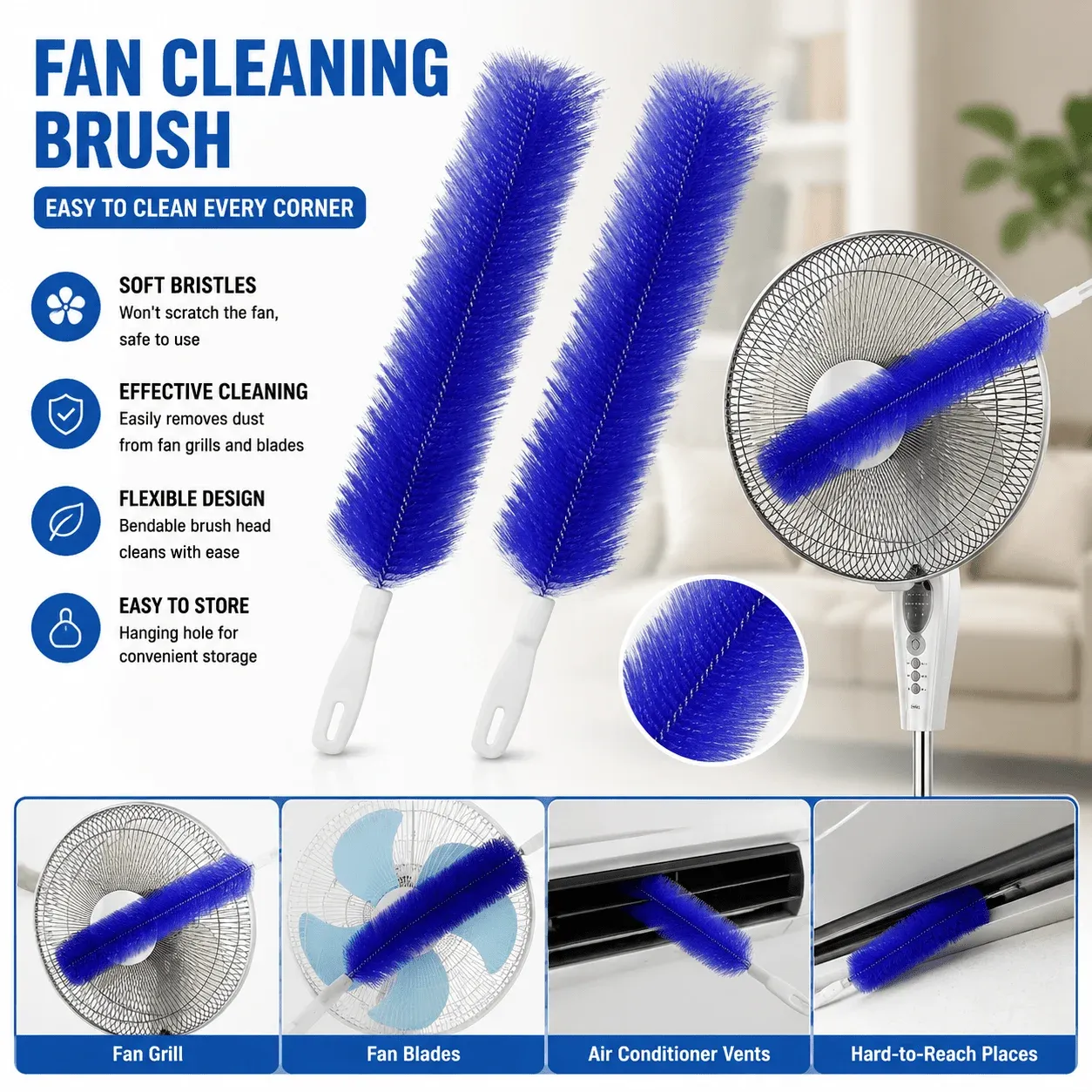 Brosse microfibre en action