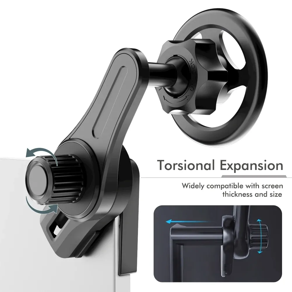Support magnétique pour téléphone portable à fixer sur écran de voiture, rotation libre à 360°, pliable, compatible voiture et véhicule électrique 4