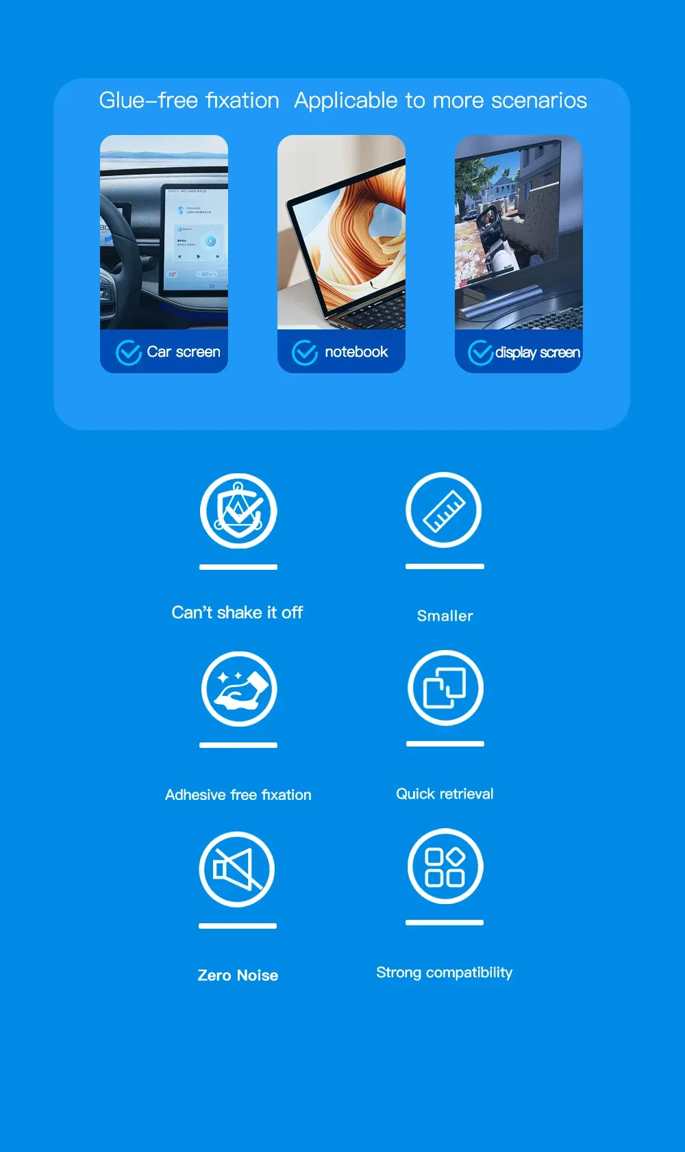 Support pour smartphone en voiture, vue latérale