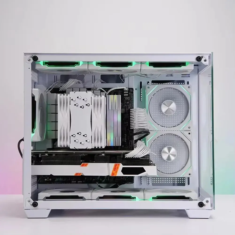 LDPCSJ Ventilateur de boîtier PC ARGB 120 mm à prisme 4RS avec design miroir infini, synchronisation carte mère, PWM 4 broches, ventilateur de refroidissement CPU 5