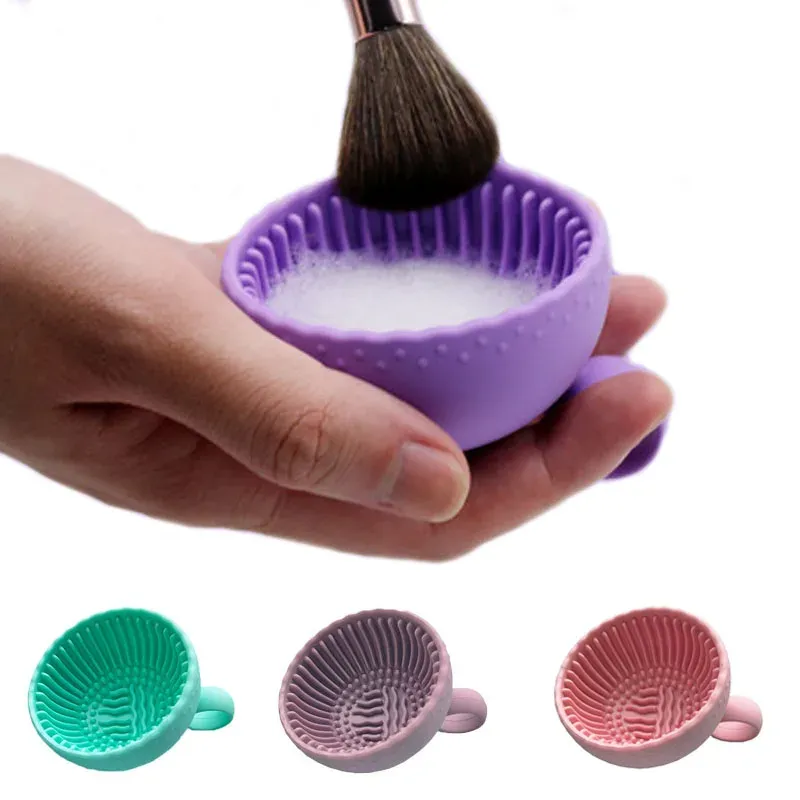 Bol de nettoyage pliable pour pinceaux de maquillage en silicone