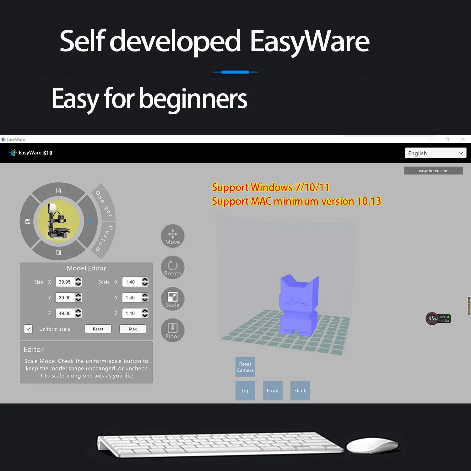 Easythreed K10 et ses fonctionnalités