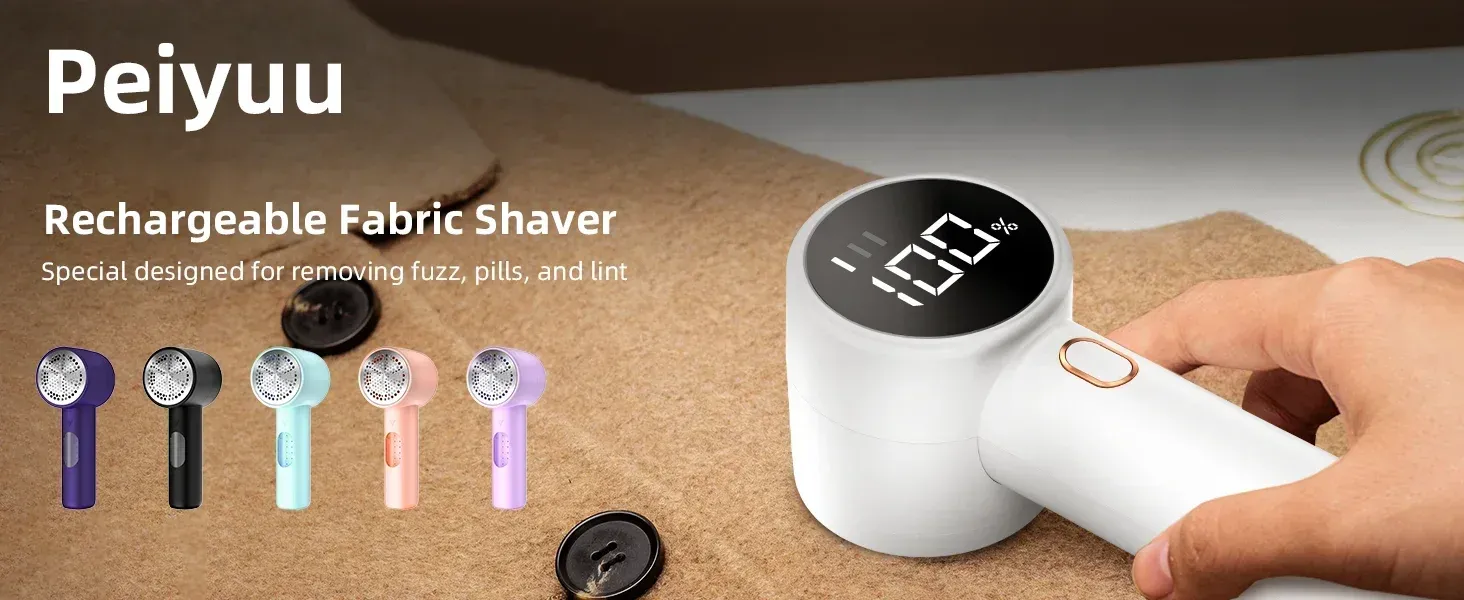 Éliminateur de bouloches rechargeable pour tissus, vue d'ensemble du produit