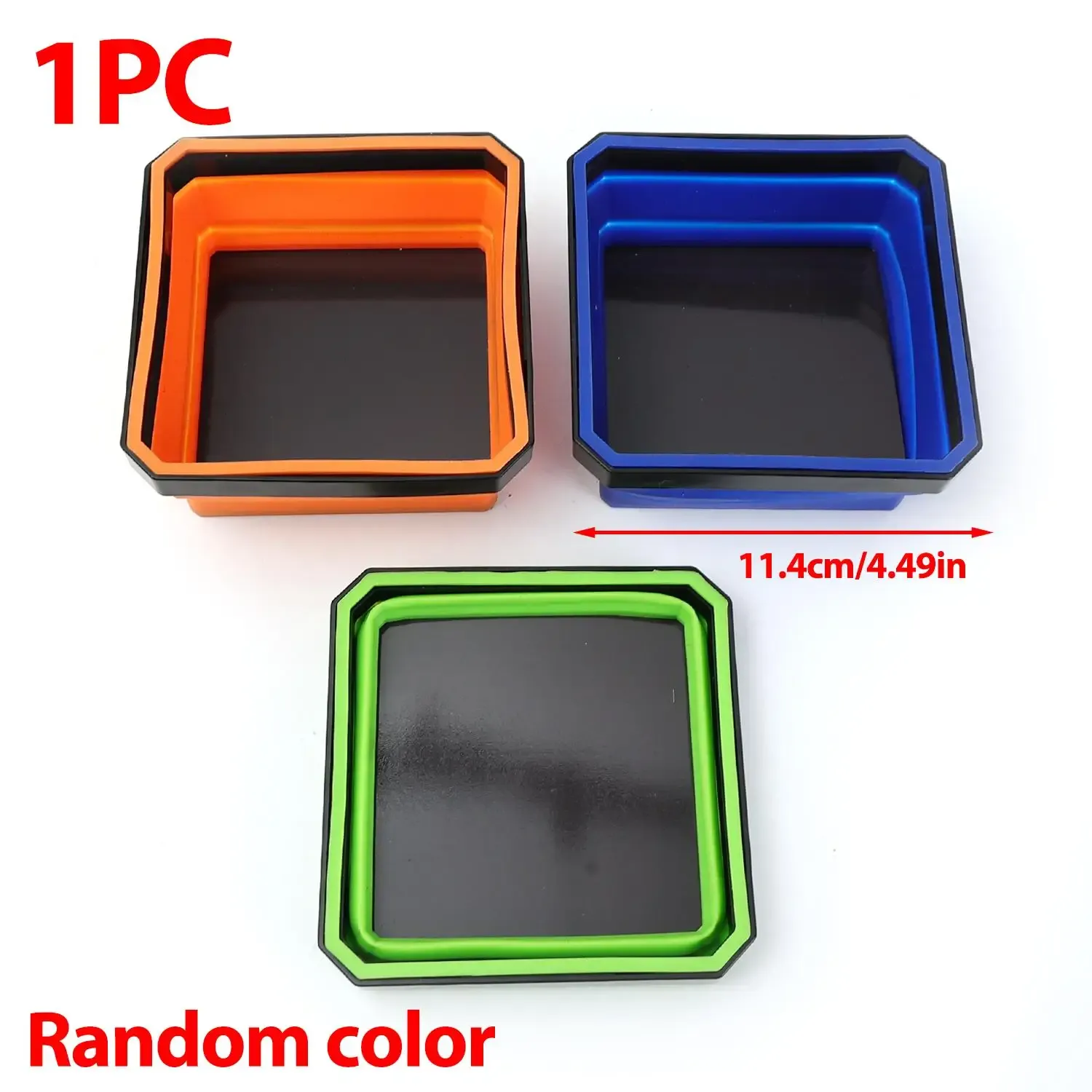 Bac de rangement magnétique carré en silicone pliable, 4,5 pouces, pour vis, écrous, rondelles et petites pièces 7