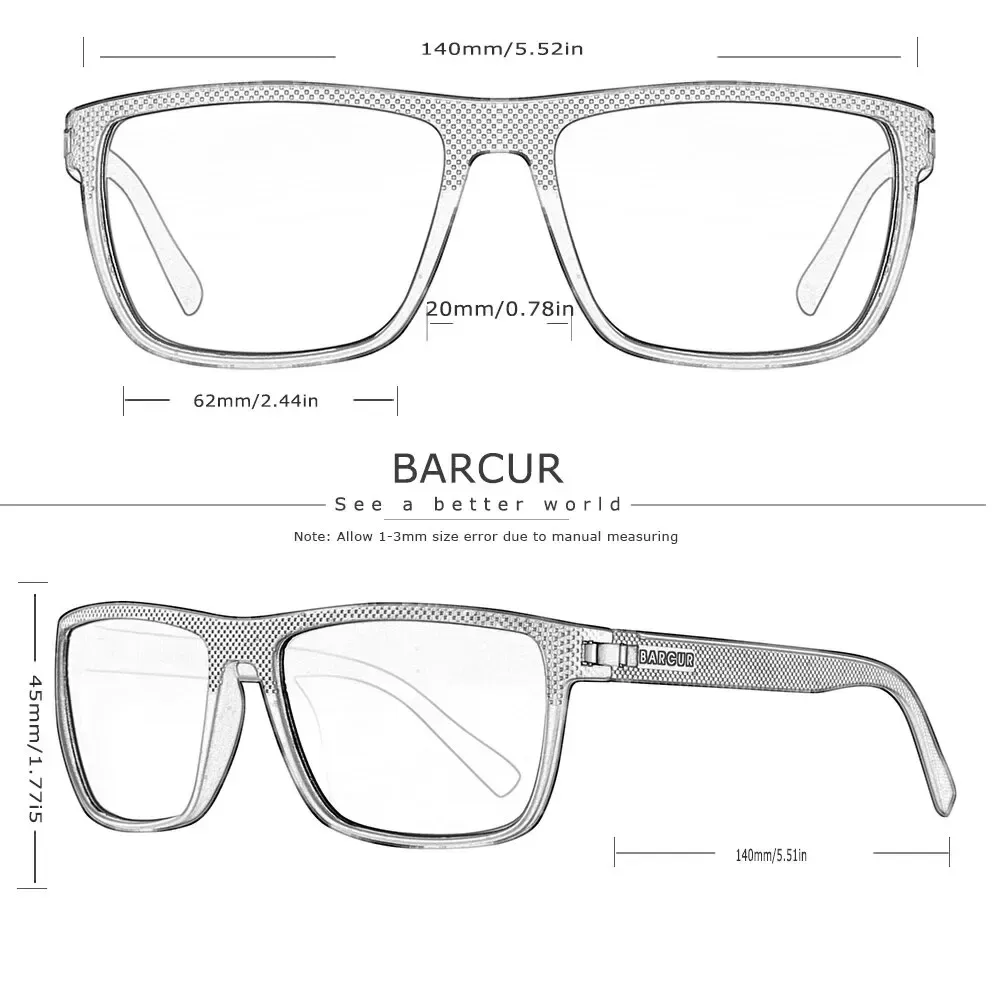 BARCUR Lunettes de soleil polarisées design en TR90 pour homme et femme, accessoires de sport légers, protection UVAB 4
