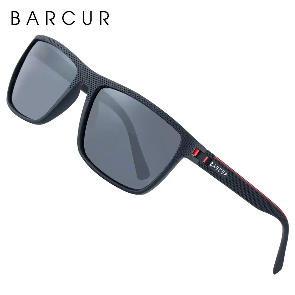 BARCUR Lunettes de soleil polarisées design en TR90 pour homme et femme, accessoires de sport légers, protection UVAB 5