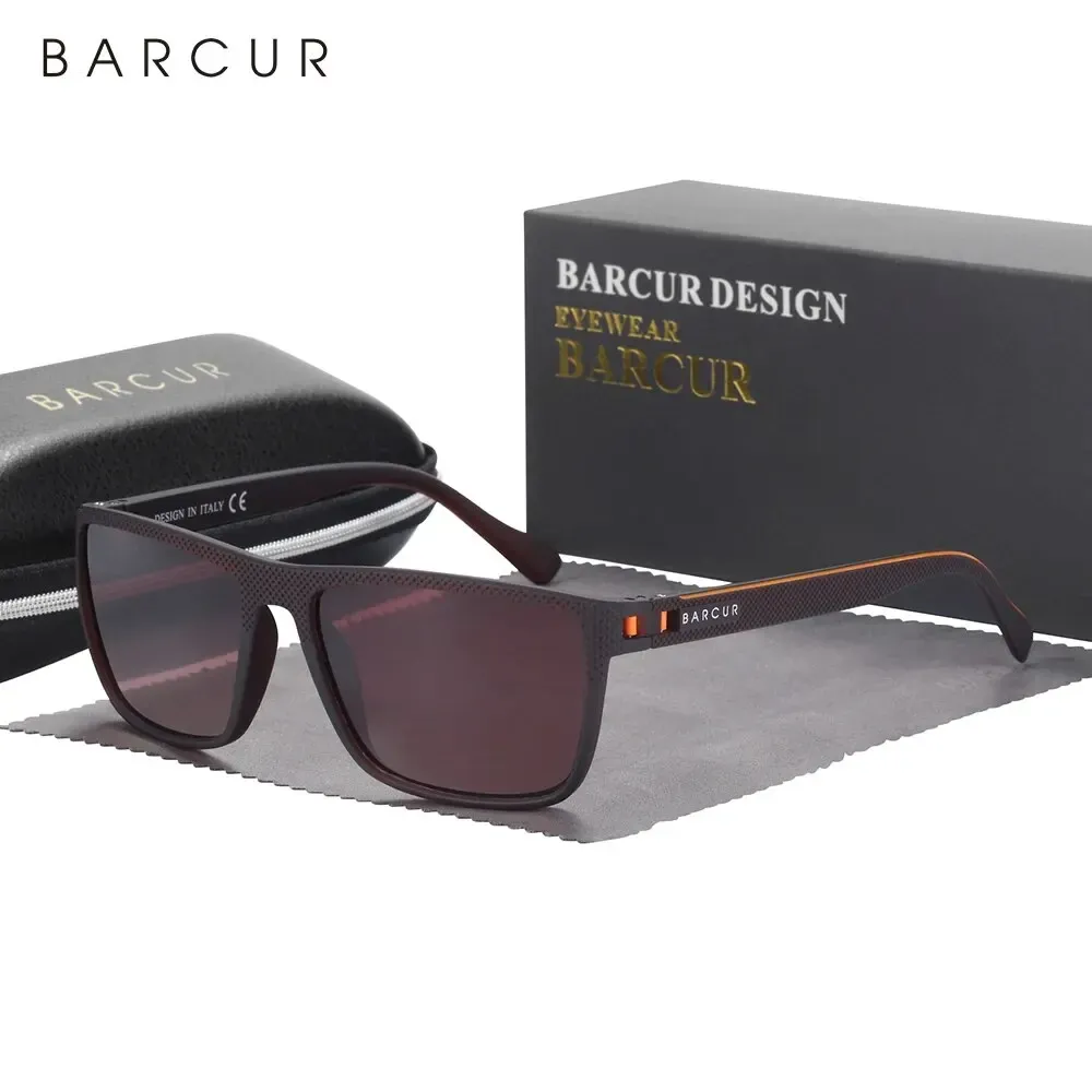 BARCUR Lunettes de soleil polarisées design en TR90 pour homme et femme, accessoires de sport légers, protection UVAB 9