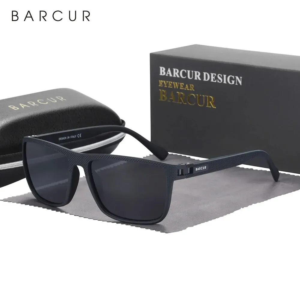 BARCUR Lunettes de soleil polarisées design en TR90 pour homme et femme, accessoires de sport légers, protection UVAB 7