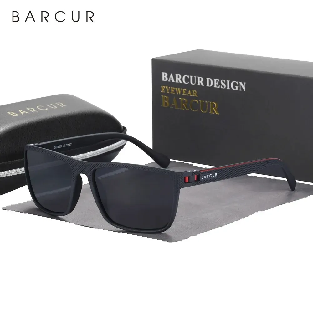 BARCUR Lunettes de soleil polarisées design en TR90 pour homme et femme, accessoires de sport légers, protection UVAB 8