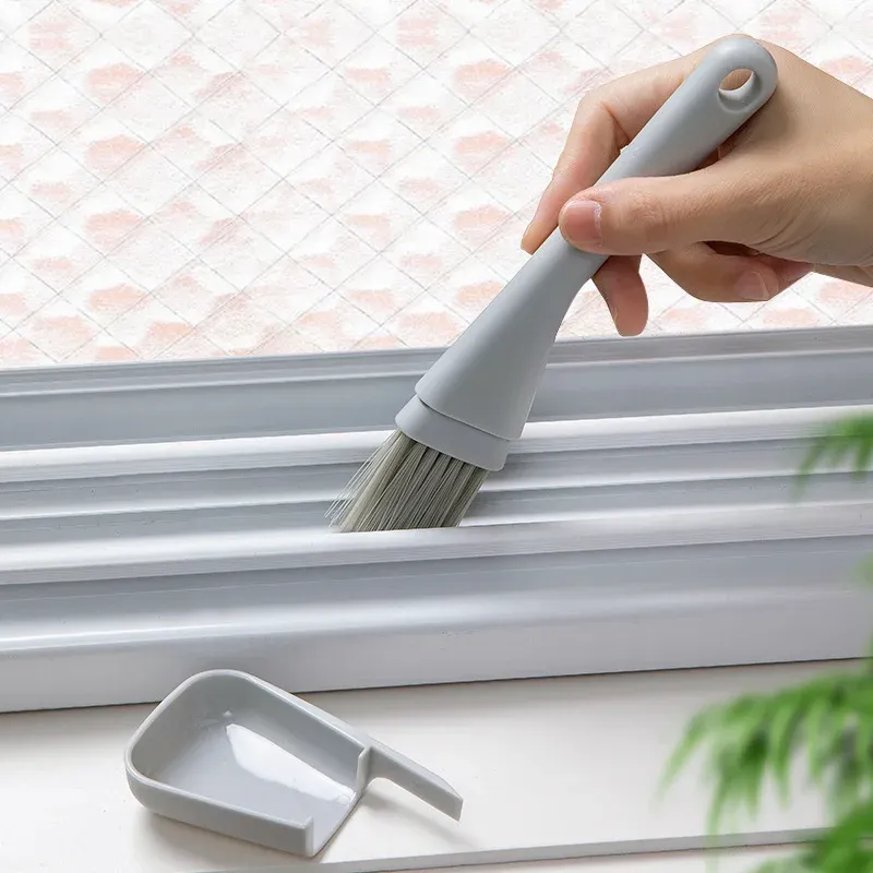 Brosse 2 en 1 pour fentes de fenêtre avec pelle à poussière 2