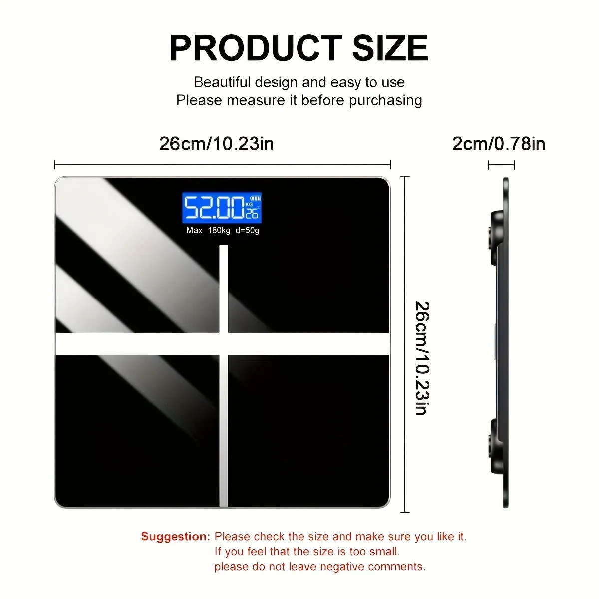 Balance numérique de haute précision, capacité 180 kg (396 lb), grand écran LCD avec indicateur de batterie faible, plateforme facile à nettoyer 4