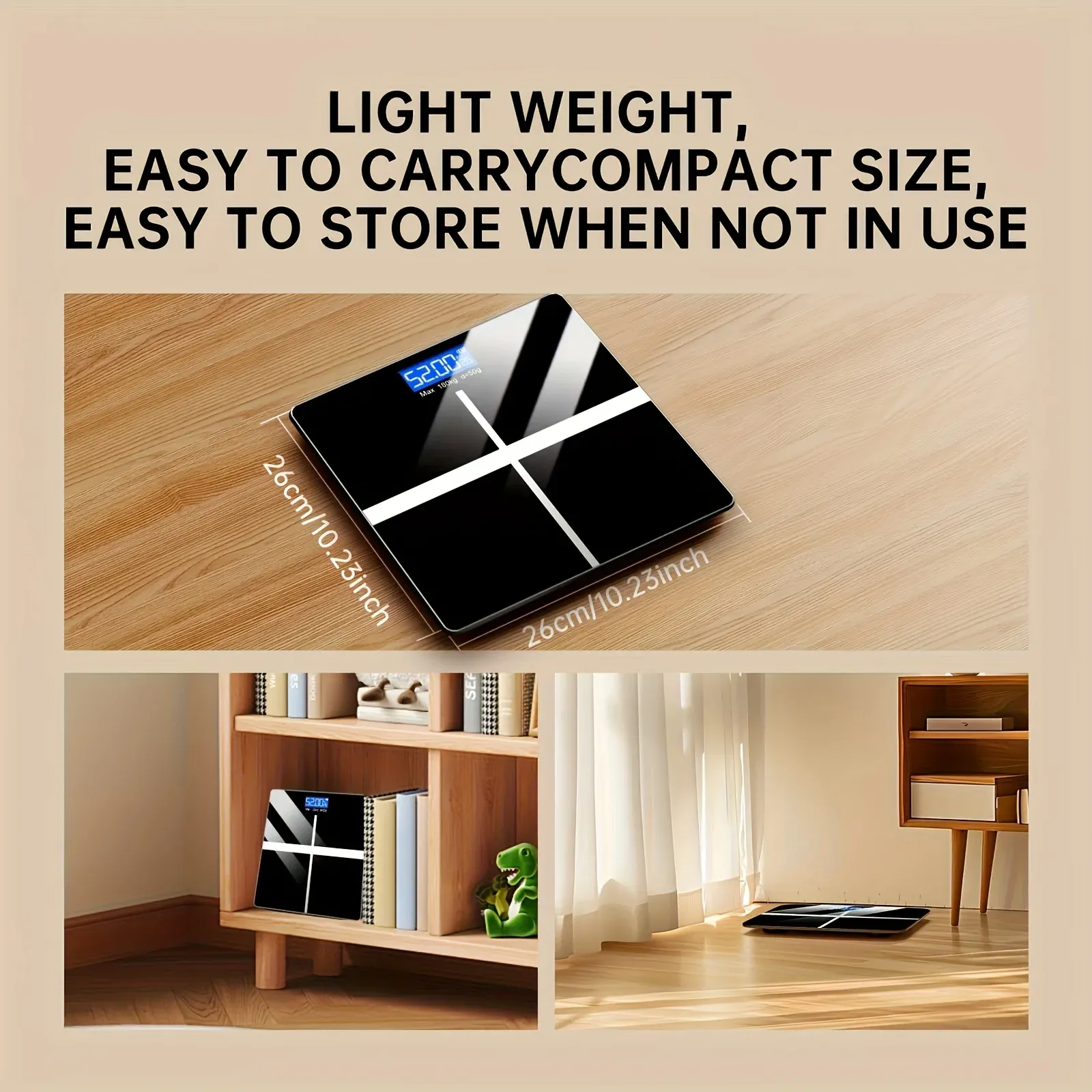 Balance numérique de haute précision, capacité 180 kg (396 lb), grand écran LCD avec indicateur de batterie faible, plateforme facile à nettoyer 5