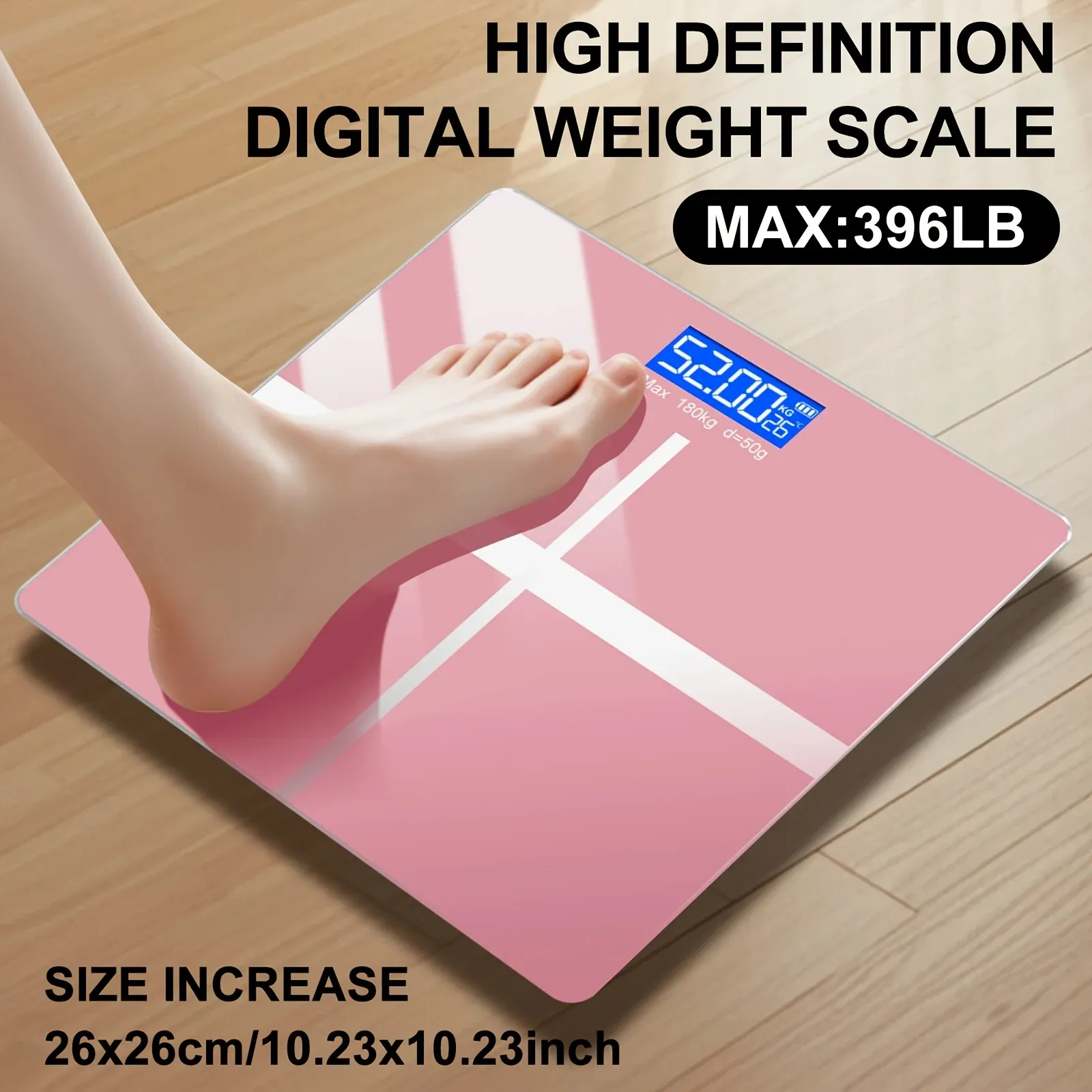 Balance numérique de haute précision, capacité 180 kg (396 lb), grand écran LCD avec indicateur de batterie faible, plateforme facile à nettoyer 7