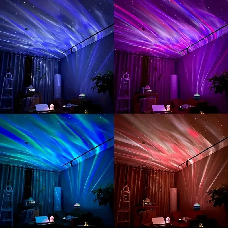 Projecteur LED ciel étoilé et aurore boréale avec télécommande et rotation automatique, décoration pour la maison et les fêtes 5
